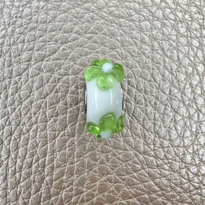 Helzberg Diamonds - White and Green Flower Glass Charm